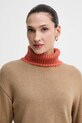 United Colors of Benetton sweter z dodatkiem wełny beżowy 16YCE204I