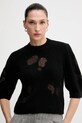 United Colors of Benetton sweter z dodatkiem wełny czarny 18L4E10EV