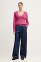 United Colors of Benetton sweter z dodatkiem moheru 1VAAD10EX różowy AW25