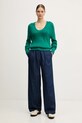 United Colors of Benetton sweter z dodatkiem moheru 1VAAD10EX zielony AW25