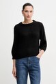 United Colors of Benetton sweter z dodatkiem moheru okrągły czarny 1VAAD10F4