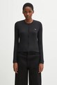 Жилетка Maison Kitsuné Ribbed Baby Fox изчистен черен PW00512KJ0134