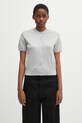 Вълнена жилетка Maison Kitsuné Baby Fox Fine Merino изчистен сив OW00513KT1181