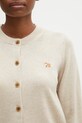Maison Kitsuné cardigan in lana Baby Fox Merino Regular beige PW00502KT1181