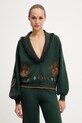 Never Fully Dressed kardigan aplikacja zielony NFDKN724
