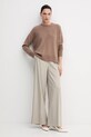 Πουλόβερ με προσθήκη μαλλιού Sisley 18AYM103K καφέ AW25