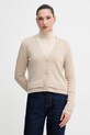 Sisley kardigan z dodatkiem wełny cienka beżowy 122WL602S