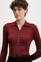 Sisley sweter z dodatkiem wełny czerwony 1QNQL300E