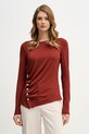 Sisley longsleeve z elastanem pomarańczowy 3JPXL108C