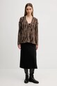 Sisley kardigan z dodatkiem moheru 1TQIL602Y brązowy AW25