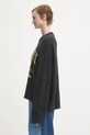 GANNI sweter z dodatkiem wełny Fine Brushed Alpaca Banana Oversized K2516 szary AW25