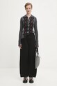 GANNI sweter wełniany Fine Merino Jacquard K2314 szary