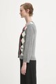 GANNI kardigan wełniany Cashmere Wool Mix K2512 szary AW25
