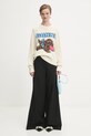 GANNI sweter z dodatkiem wełny Graphic Wool Mix Fluffy Puppy Love K2562 beżowy