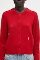 Sporty & Rich kardigan wełniany SRC Cashmere czerwony WS07364302RE15