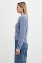 Sporty & Rich sweter wełniany SRC Cashmere WS07466302BL11 niebieski AW25