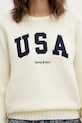 Sporty & Rich sweter bawełniany USA Knitted beżowy WS06567643WH37