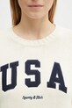 Sporty & Rich sweter bawełniany USA Knitted beżowy WS06567643WH37