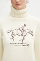 Bavlněný svetr Sporty & Rich Horse Knitted béžová WS07265245WH37