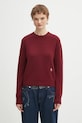 Vlněný svetr Sporty & Rich SRC Cashmere hladký burgundské WS01262302RE10