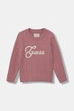 Guess sweter dziecięcy aplikacja różowy K5YR04.Z3OI0.9BYA