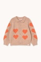 Tinycottons kardigan dziecięcy HEARTS CARDIGAN z domieszką wełny beżowy AW25.124