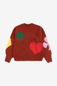 Bobo Choses sweter z domieszką wełny dziecięcy Bobo Joker 225AC112 bordowy AW25