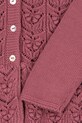 Konges Sløjd kardigan bawełniany dziecięcy CABBY FRILL CARDIGAN GOTS różowy KS103737.9BYA