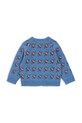 Dziewczynka Konges Sløjd kardigan z dodatkiem wełny BELOU KNIT CARDIGAN KS103711.9BYA niebieski