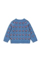 Dziewczynka Konges Sløjd kardigan z dodatkiem wełny BELOU KNIT CARDIGAN KS103711.9BYA niebieski