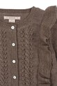 Dziewczynka Konges Sløjd kardigan wełniany dziecięcy FIOL FRILL CARDIGAN KS103809.9BYA brązowy