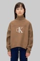 Calvin Klein Jeans pulover de bumbac pentru copii imprimeu maro IG0IG03047.9BYA