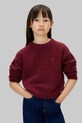 Calvin Klein Jeans sweter z dodatkiem wełny dziecięcy średniej grubości bordowy IG0IG03048.9BYA