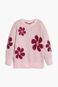 Desigual sweter z domieszką wełny dziecięcy z domieszką wełny różowy 25WGJF02