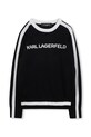 Karl Lagerfeld sweter z domieszką kaszmiru dziecięcy z domieszką wełny czarny Z30936.156.162