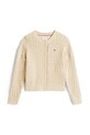 Tommy Hilfiger kardigan bawełniany dziecięcy KG0KG09076.9BYA beżowy AW25