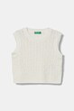 United Colors of Benetton vestă copii uni alb 1D32G1011.P.seasonal