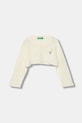 United Colors of Benetton cardigan cu amestec de lână pentru copii uni bej 1J1CG500Q.P.seasonal