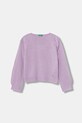 United Colors of Benetton sweter z dodatkiem wełny dziecięcy cienka fioletowy 126WC108Q.G.seasonal