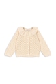 Konges Sløjd kardigan dziecięcy HOLIDAY KNIT CARDIGAN drobny wzór beżowy KS104314.9BYA