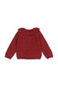 Konges Sløjd kardigan dziecięcy HOLIDAY KNIT CARDIGAN KS104314.9BYA czerwony AW25