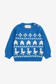 Bobo Choses pulover din bumbac pentru bebeluși Farm jaquard 225AB100 albastru AW25