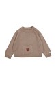 Donsje pulover din bumbac pentru bebeluși Loeke Sweater Bear imprimeu maro 3037801