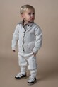 Детский хлопковый кардиган Donsje Dieck Cardigan Lammies аппликация бежевый 3039801