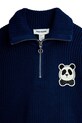 Mini Rodini sweter bawełniany dziecięcy Panda granatowy 25720119