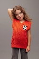 Дитяча бавовняна жилетка Mini Rodini Panda аплікація червоний 25720124