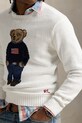 Odzież Polo Ralph Lauren sweter lniany Lscrflagbear Long Sleeve 710977415 biały