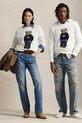Polo Ralph Lauren sweter lniany Lscrflagbear Long Sleeve biały 710977415