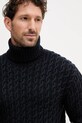 Μάλλινο πουλόβερ BOSS BECKHAM X BOSS σκούρο μπλε 50554338