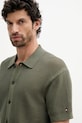 Tommy Hilfiger koszula bawełniana zielony MW0MW39530